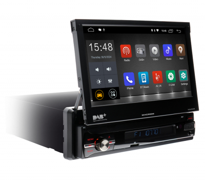 Macrom M-T6563DAB autostereo, jossa on moottoroitu näyttö, Android 10 & enemmän