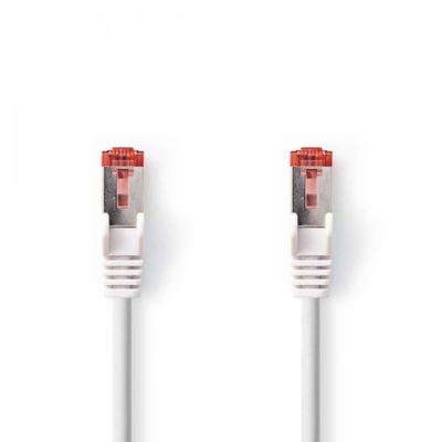 Nedis SF/FTP CAT6 nätverkskabel, hane-hane, vit.