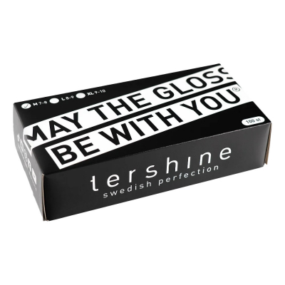 Tershine Nitrilihanskat, mustat 100-pakkaus, keskikoko 7-8