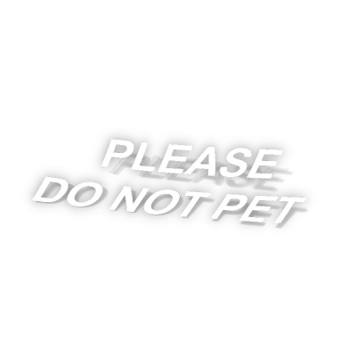 Tershine Dekal - Please Do Not Pet, valkoinen