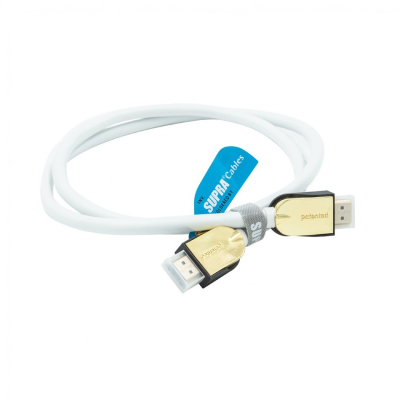 Supra HDMI 2.1 UHD8K HDMI-kaapeli, tukee 8K HDR:ää, valkoinen 1,5 metriä