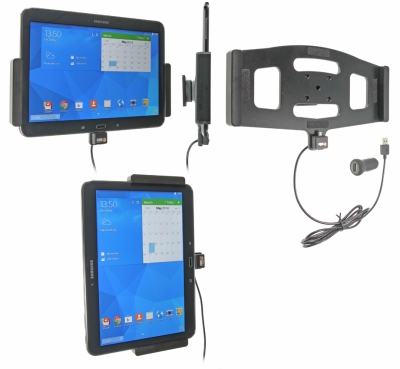 Brodit Aktiv-teline USB-kaapelilla ja tupakansytyttimen adapterilla, Samsung Galaxy Tab 4 10.1 SM-T530/SM-T531/SM-T535