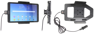 Brodit aktiivinen pidike USB-kaapelilla ja tupakansytyttimen adapterilla, Samsung Galaxy Tab E 9.6 