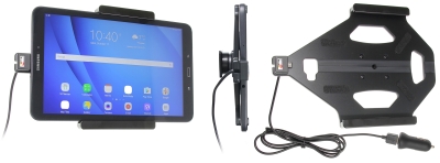 Brodit Aktiivinen pidike USB-kaapelilla ja tupakansytyttimen adapterilla, Samsung Galaxy Tab A 10.1 (2016) SM-T580/SM-T585 