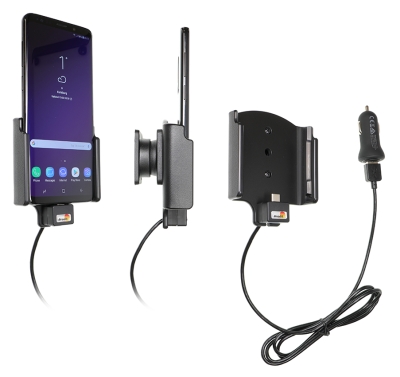 Brodit aktiivinen pidike USB-kaapelilla ja tupakansytyttimen adapterilla, Samsung Galaxy S9+ 