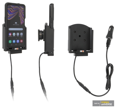 Brodit Aktiv-teline USB-kaapelilla ja tupakansytyttimen adapterilla, Samsung Galaxy Xcover Pro SM-G715 