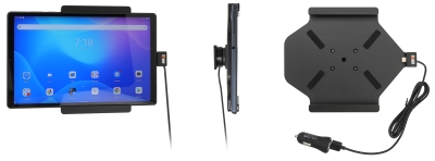 Brodit aktiivinen pidike USB-kaapelilla ja tupakansytyttimen adapterilla, Lenovo Tab K10 TB-X6C6F 