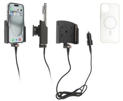 Brodit mobiilikuori aktiivipidikkeellä ja autolaturilla, Apple iPhone 15 