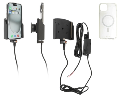 Brodit Mobiliskal aktiivisella pidikkeellä kiinteään asennukseen, Apple iPhone 15 