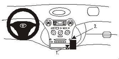 ProClip Monteringsbygel Toyota Yaris 99-02/Yaris Verso 99-05, Vinklad