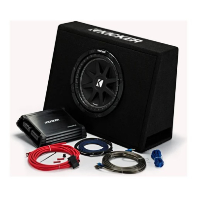 Kicker KickPack KKP210, bassopaketti matalalla 10 tuuman kotelolla, vahvistimella ja johdoilla