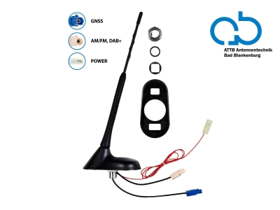 Kattoantenni AM/FM DAB+ GNSS aktiivinen