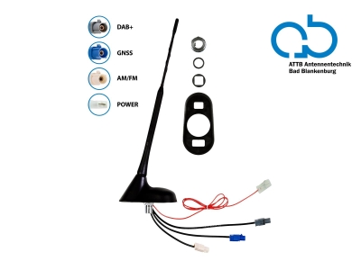 Kattoantenni AM/FM DAB+ GNSS aktiivinen 12V