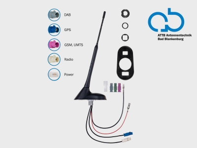 Kattoantenni AM/FM DAB+ GPS DVB-T, aktiivinen
