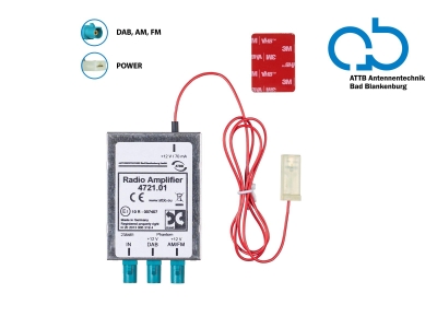 Antenni jakaja AM/FM DAB+, 3x Fakra Z(m) vahvistettu