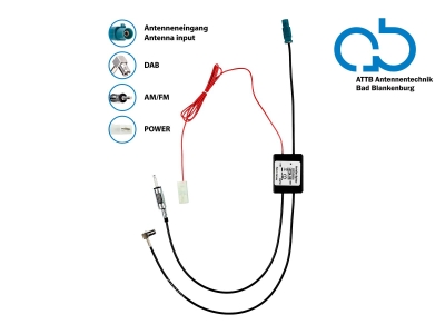 Antenni jakaja AM/FM DAB+ Fakra DIN/SMB:lle, passiivinen