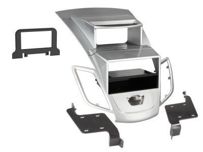 Asennuskehys 2-DIN varustetaskulla Ford Fiesta, hopea