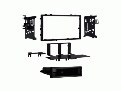 Asennuskehys 2-DIN säilytyslokerolla, musta