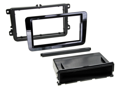 Asennuskehys 2-DIN Seat/Skoda/VW, piano musta