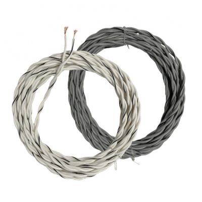 Auto-Connect kierretty kaiutinkaapeli 2x1.0mm² harmaa ja valkoinen, 6 metriä