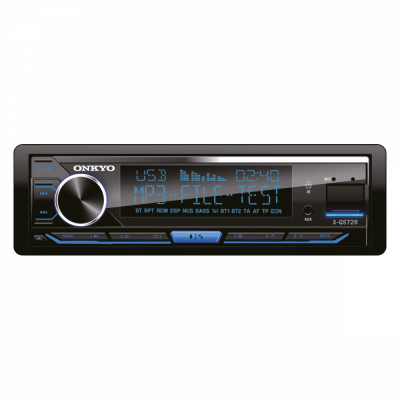 Onkyo X-QS726, Bluetooth-autostereo, jossa 3 paria matalatasoisia (4V) ja sisäänrakennettu DSP