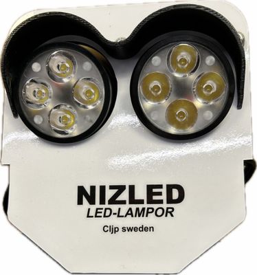 Dubbelljus 100w Husqvarna 4-takt, 2-takt utan fläkt 2024-, vit dekal, kallvit 2xE406k NIZLED