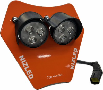 Dubbelljus 60w KTM 2024-, orange dekal, varmvit, 2xE305k NIZLED