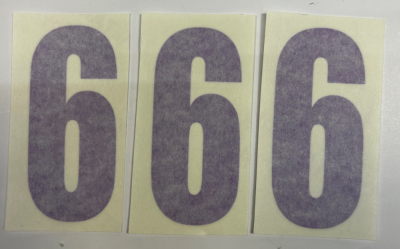 Nizled siffer dekal Lila 6 10x5cm