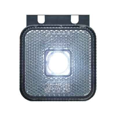 Strands sijaintivalo Valkoinen LED 12-24V, Sisältää kulma-asennustuen E-merkattu