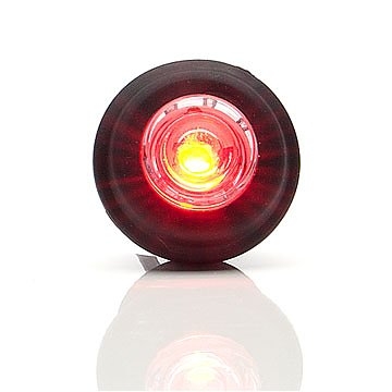 Rantaviivan suuntavalaisin Punainen LED 12-24V., Sopii 21 mm reikään. E-merkki.