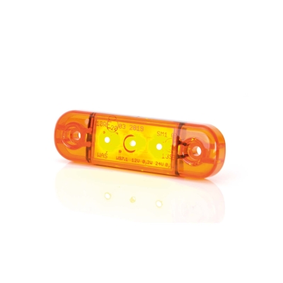 Strands Sivumerkki Slim Orange 3 LED, 9-36V IP68. E-merkattu.