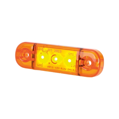 Strands Sivumerkki Slim Orange 3 LED, 9-36V IP68. E-merkattu.