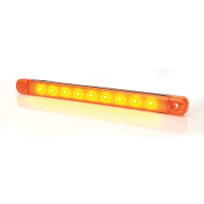 Strands Sidomarkering Orange Slim 9 LED,9-36V IP68. E-Merkki.
