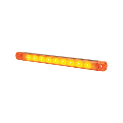 Strands Sidomarkering Orange Slim 9 LED,9-36V IP68. E-Merkki.