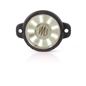 Rantaviivan valkoinen pyöreä sijaintivalo, kirkas lasi. 12-24V