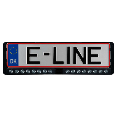 Strands Nuuk E-Line Duo DK/FI/AT, LED-valopaneeli rekisterikilven pidikkeellä, musta