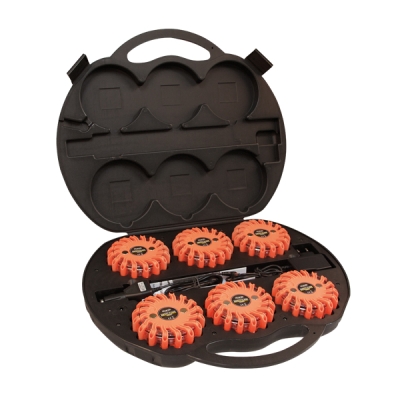 Strands Varning/Riktat Blixtivalo Pallo Oranssi LED, 6-Kappaleen pakkaus