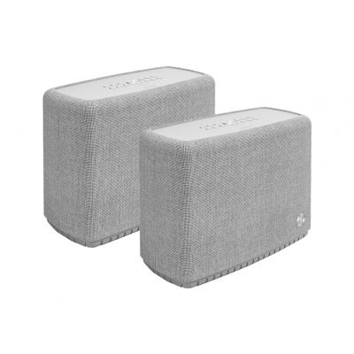 2-pakkaus Audio Pro A15 kannettava WiFi- ja Bluetooth-kaiutin, vaaleanharmaa