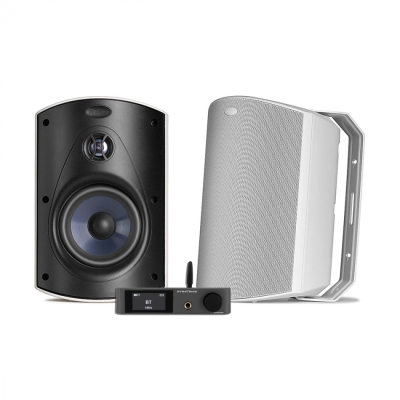 Dynavoice CA802BT & Polk Audio Atrium 6 valkoiset ulkokaiuttimet, stereopaketti