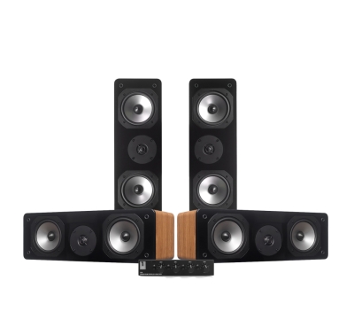 4-pack Dynavoice C-5 tammea System One SC4B kaiutinkytkimellä, autotallipaketti