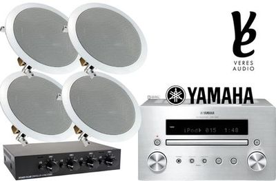 System One takhögtalare, högtalarväxel & Yamaha förstärkare