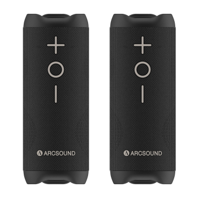 2-pack Arcsound EDGE Bluetooth-kaiuttimet, musta