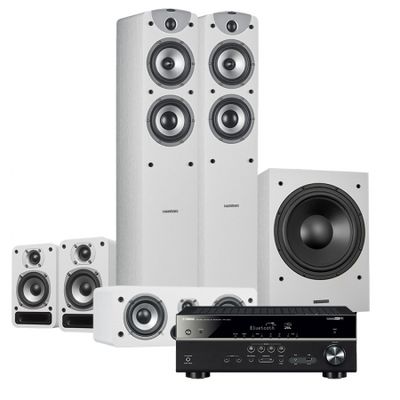 Dynavoice Magic F-5 EX Hembiopaket 5.1 Vit & Yamaha HTR-4072