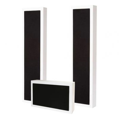 2-pakkaus DLS Flatbox XXL & Flatsub 8.2 2.1 kaiutinpaketti, valkoinen