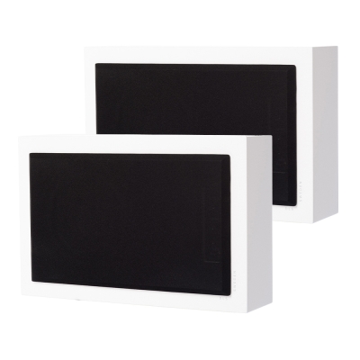 2-pack DLS Flatsub 8.2 seinälle asennettava aktiivinen subwoofer, mattavalkoinen