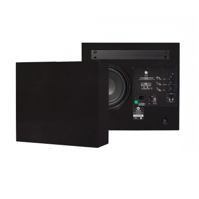 2-pack DLS Flatsub Midi seinälle asennettava aktiivinen subwoofer, mattamusta