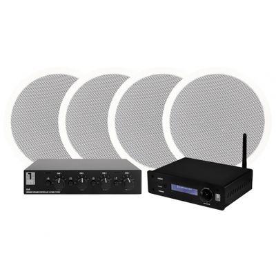 4-pack DLS IC611, 6.5” inbyggnadshögtalare, System One SC4B & System One A50BT