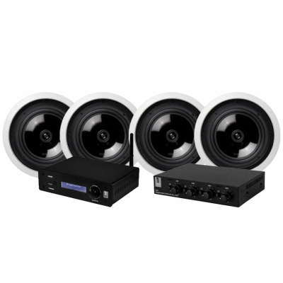 System One A50BT kahdella parilla Magnat Interior ICP62 + SC4B kaiutinkytkin