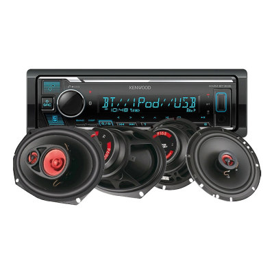Kenwood KMM-BT309 & Bass Habit PLAY-kaiuttimet, autostereopaketti