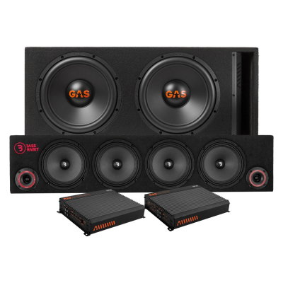 GAS MAD B2-212V subwooferpaketti & SPL84 raggarilauta vahvistimella